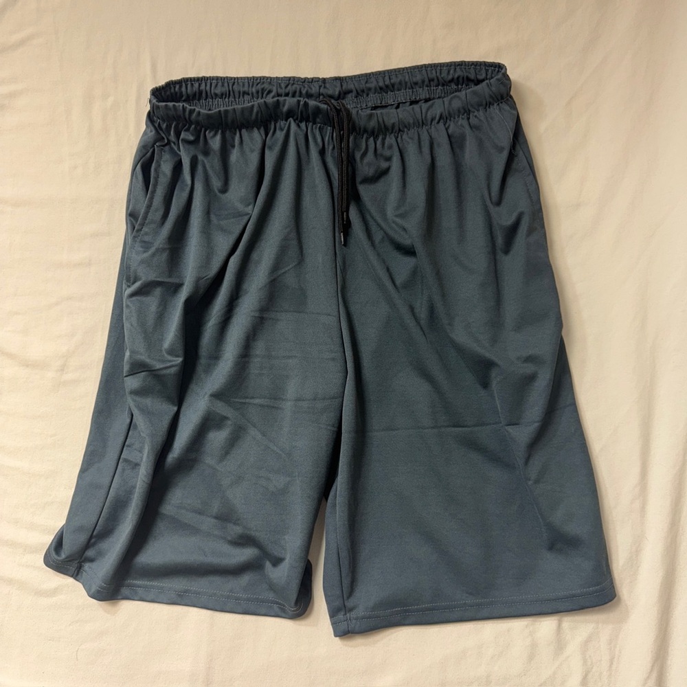 Casual Athletic Shorts Men’s 2XL Charcoal Gray Basketball Elastic Waist Stretch